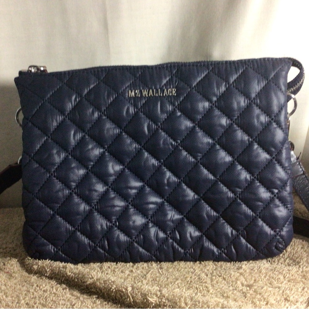 MZ Wallace Quilted Navy Nylon Crossbody